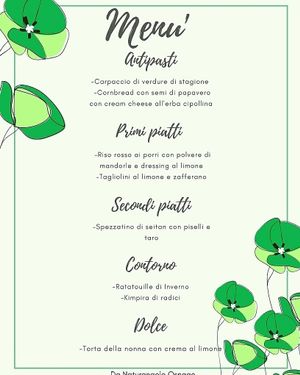il nostro menu serale settimanale at Naturangolo di Alessandro Mandelli in Osnago