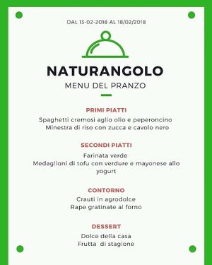esempio di menu' del pranzo anche per asporto at Naturangolo di Alessandro Mandelli in Osnago