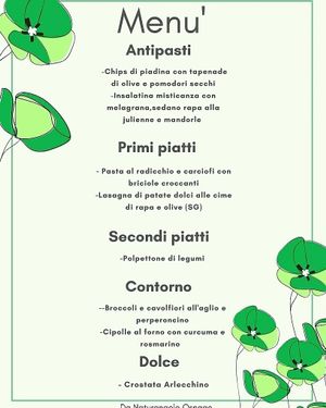 esempio di menu serale settimanale at Naturangolo di Alessandro Mandelli in Osnago