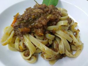 Tagliatelle al brasato di seitan at Naturangolo di Alessandro Mandelli in Osnago