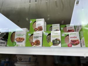 Vegan meat   at Proinsular Market in Puerto Ayora