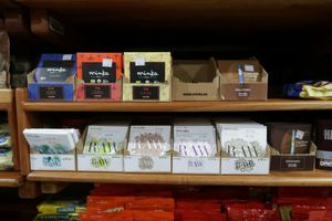 Raw chocolates at Proinsular Market in Puerto Ayora