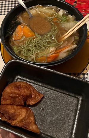 yasaimiso lamen + guioza  at Hinode in Sao Paulo