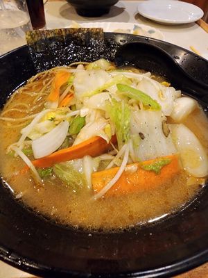 Lamen de legumes at Hinode in Sao Paulo