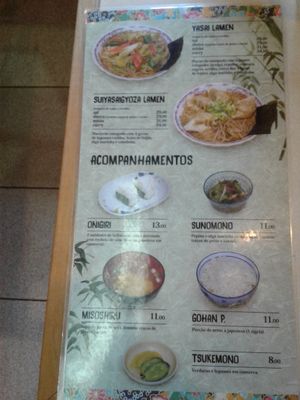Veggie Menu at Hinode in Sao Paulo