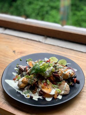 nachos - gf, vegan at Two Trees Eatery in Tibubeneng