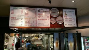 wall menu at Slice Pizza & Pasta - Veganism Pizzeria in South Brisbane