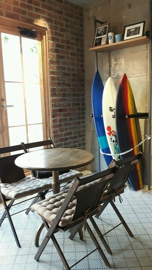 sitting area at Blue Tree Cafe in Tokyo