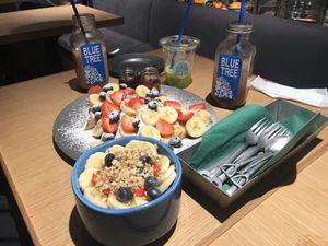 Acai bowl and French toast.  at Blue Tree Cafe in Tokyo