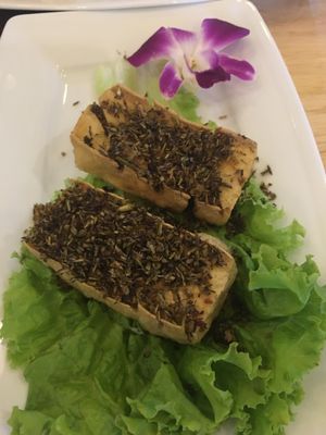 Lemongrass tofu at Luly Am Thuc Chay in Ho Chi Minh City