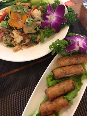 Luly Stir Fried noodles and Golden Rolls, 170.000 at Luly Am Thuc Chay in Ho Chi Minh City