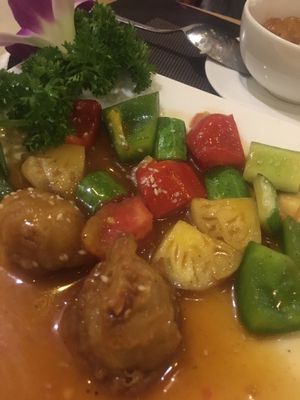 Sweet and sour vegan balls at Luly Am Thuc Chay in Ho Chi Minh City
