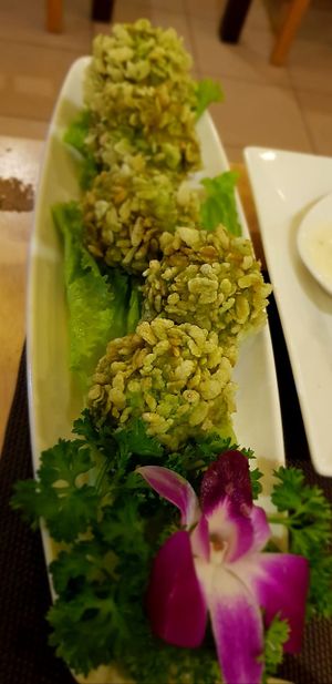 Deep fried taro at Luly Am Thuc Chay in Ho Chi Minh City