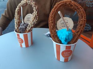 Vegan icecream and churros at Loop & Scoop in Glasgow