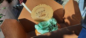 Mint and chocolate in churro cup at Loop & Scoop in Glasgow