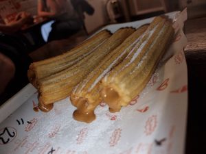 Biscoff filled churros at Loop & Scoop in Glasgow