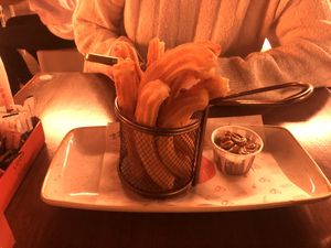 Churros with Biscoff dip  at Loop & Scoop in Glasgow