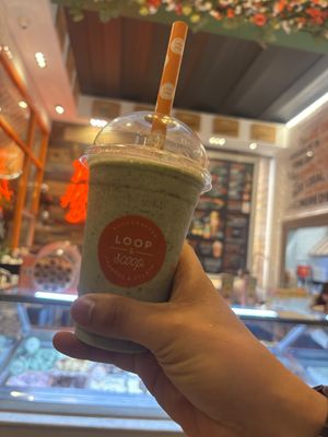 Mint choc chip milkshake  at Loop & Scoop in Glasgow