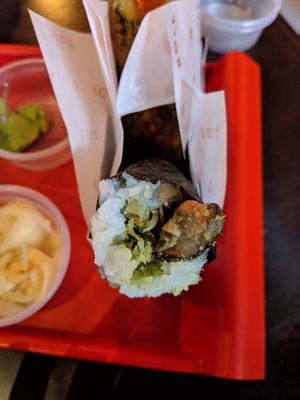 Wasabi fried scallions at Roll in Rio De Janeiro