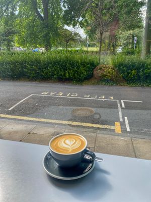 Oat milk latte   at Castello Coffee - Barclay Terrace in Edinburgh