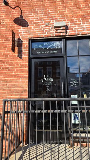 Outside at The Le Labo Cafe in Brooklyn