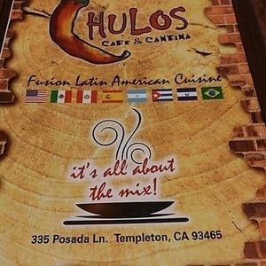 Menu at Chulo's Cafe and Cantina in Templeton