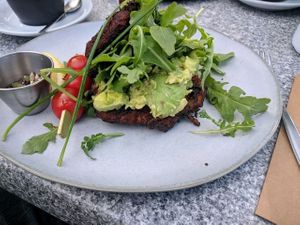 vegan hash and smash at Cafe Chickpea in Horsham
