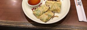 The pink dumplings are not vegan. at Chao Chao Gyoza Shijo-Kawaramachi in Kyoto