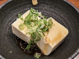 Cold tofu side dish at Chao Chao Gyoza Shijo-Kawaramachi in Kyoto