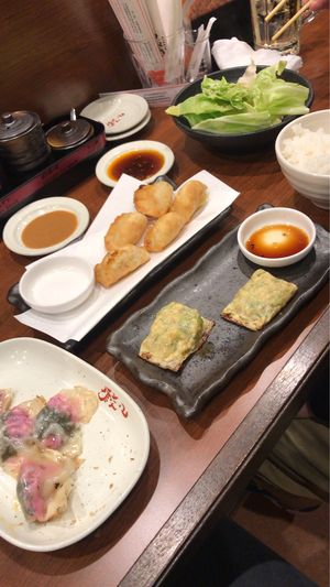 Three vegan gyoza  at Chao Chao Gyoza Shijo-Kawaramachi in Kyoto