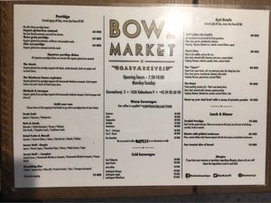 Menu options  at Bowl Market in Copenhagen