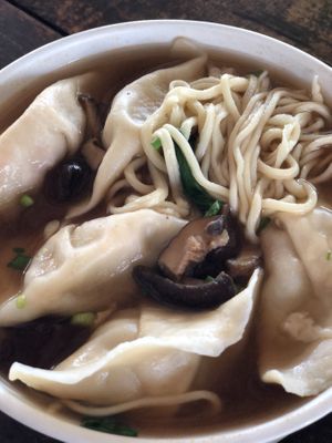 Dumpling noodle soup  at Ecran Noodles in Kampot
