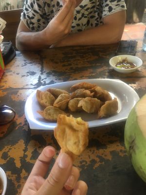 Fried dumplings  at Ecran Noodles in Kampot