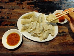 Fresh dumblling at Ecran Noodles in Kampot