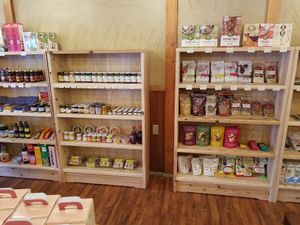 products for sale on first floor at Cafe Nature in Kurashiki