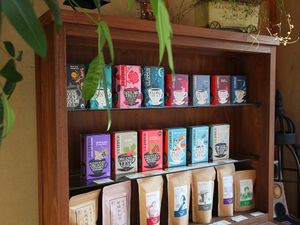 Various organic products at Cafe Nature in Kurashiki