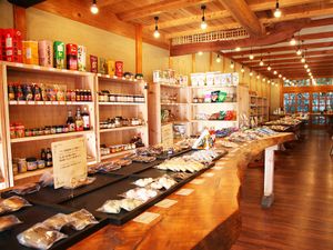 The first floor is a natural food store. at Cafe Nature in Kurashiki