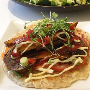 The Patti paratha is delicious! at BBVegan in Chichester