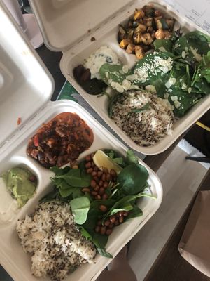 Left : Mexican bowl   Right : Greek bowl at Hemingway's By The Bay in Outlying Islands