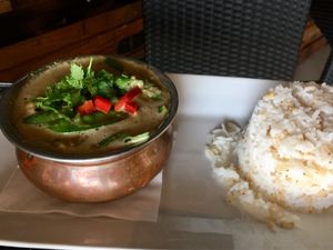 Veggies curry  at Hemingway's By The Bay in Outlying Islands