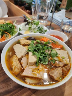 Spicy noodles soup at Hoa Nghiem Vegie Hut in Springvale