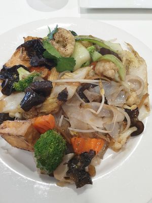 Stirfried rice noodle with veg and tofu $23.00 at Hoa Nghiem Vegie Hut in Springvale