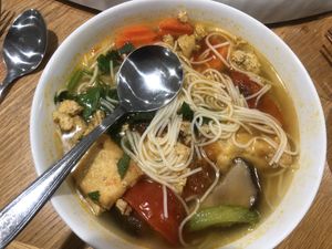 Tomato tofu noodle tangy and delicious  at Hoa Nghiem Vegie Hut in Springvale