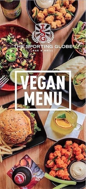 Vegan menu @Sporting Globe Richmond at The Sporting Globe in Richmond