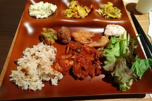 Variations from the buffet  at Veggie House in Chiba