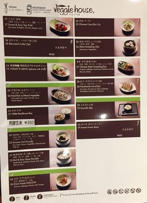 Menu2 at Veggie House in Chiba