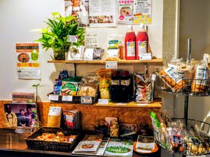 Vegan cooking ingredients at Veggie House in Chiba