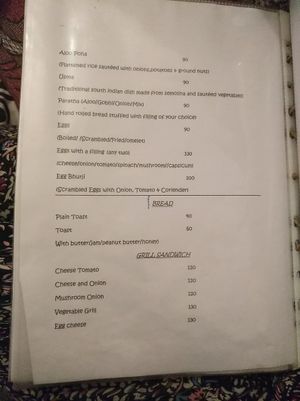 menu at Ira's Kitchen & Tea Room in Rishikesh