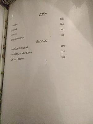 menu at Ira's Kitchen & Tea Room in Rishikesh