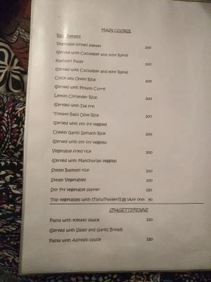 menu at Ira's Kitchen & Tea Room in Rishikesh